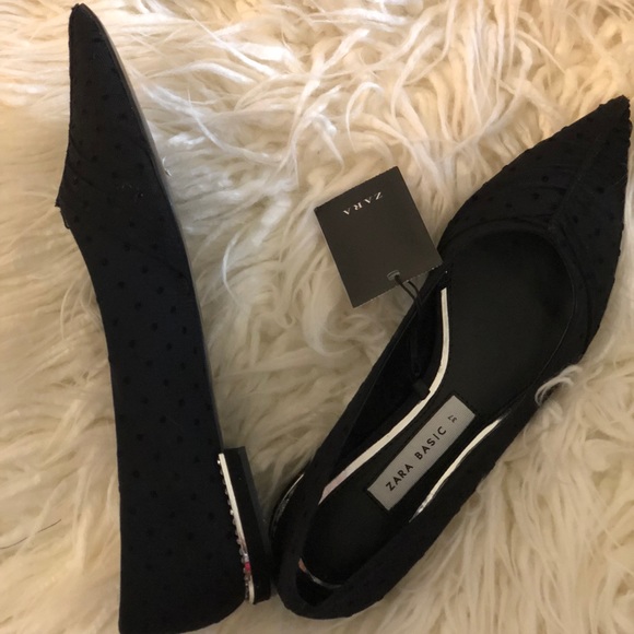 ZARA diamond studded heel with lace polkadot - Picture 3 of 5